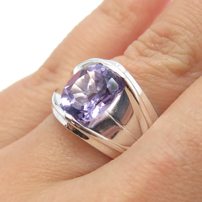 HAN 925 Sterling Silver Vintage Real Amethyst Ring Size 6.75