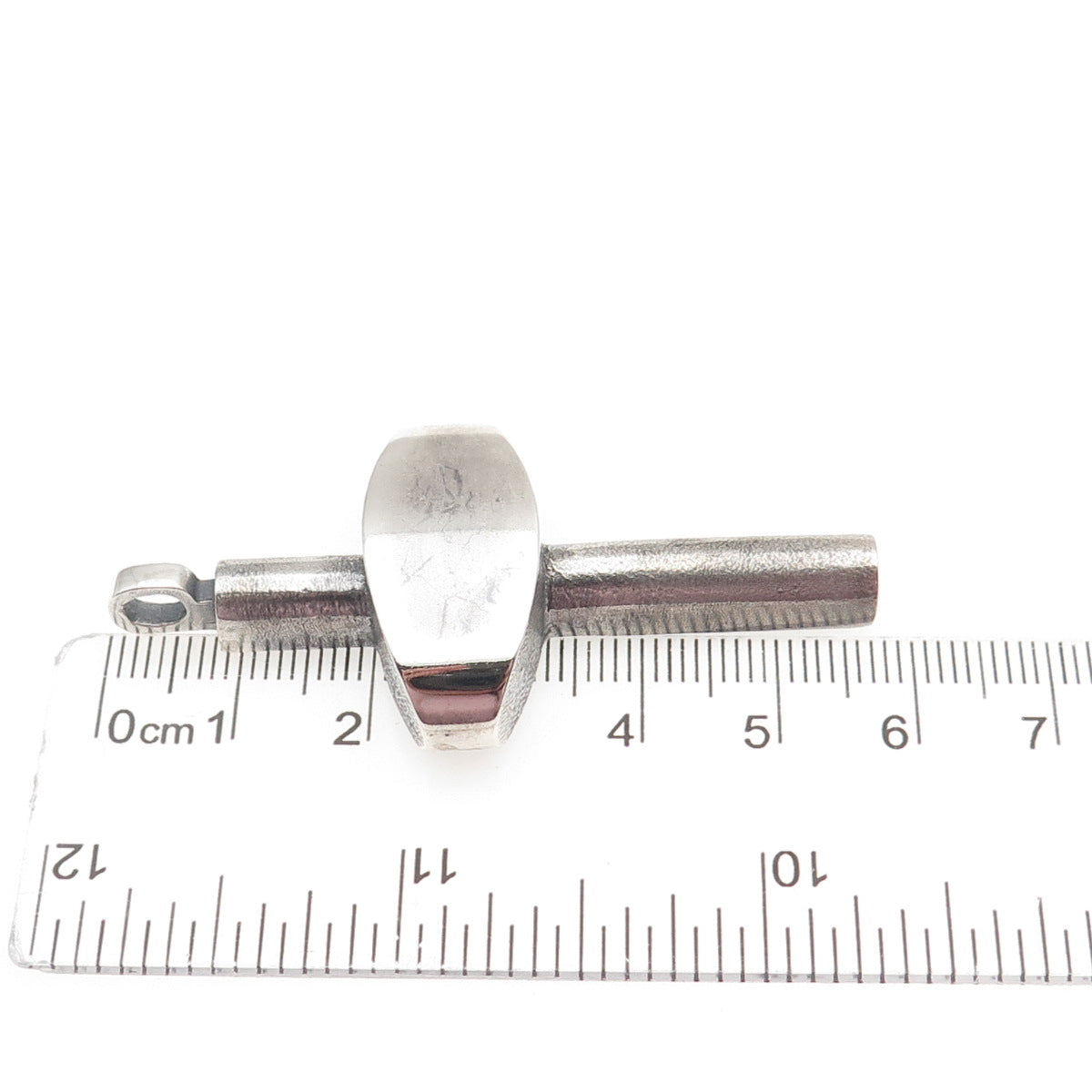 925 Sterling Silver Vintage Modernist Cross Oxidized Pendant