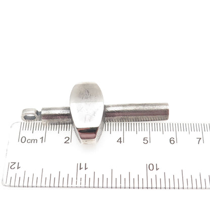 925 Sterling Silver Vintage Modernist Cross Oxidized Pendant