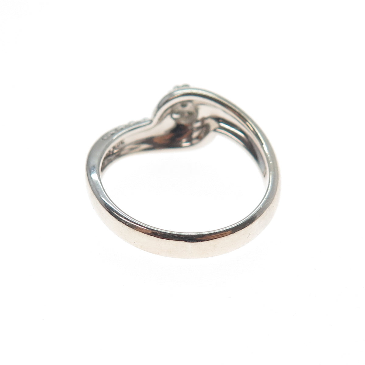 BGE BRADFORD 925 Sterling Silver Real Round-Cut Diamond Ring Size 6.25
