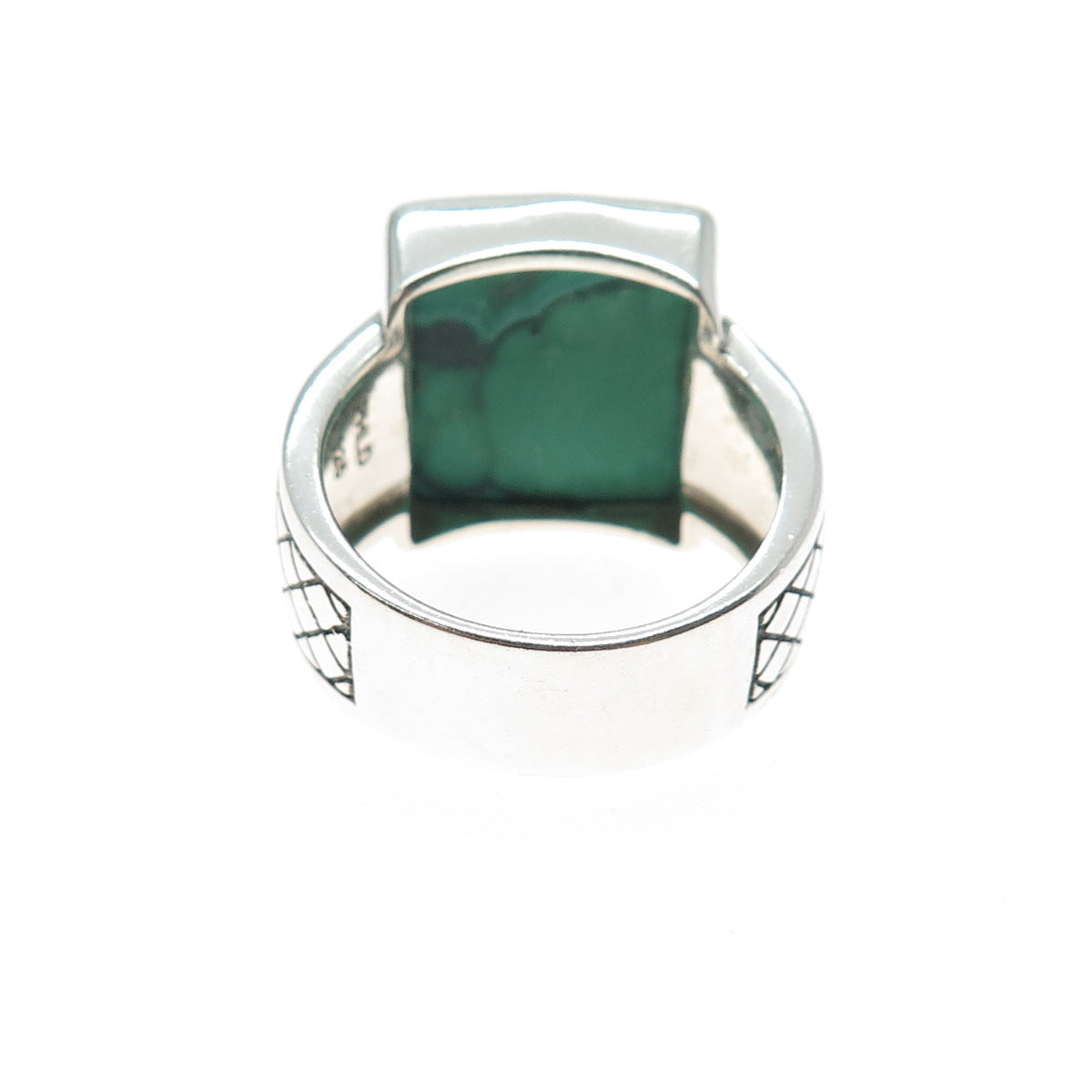 PHLD PlayHardLookDope 925 Sterling Silver Real Malachite Ring Size 10.75