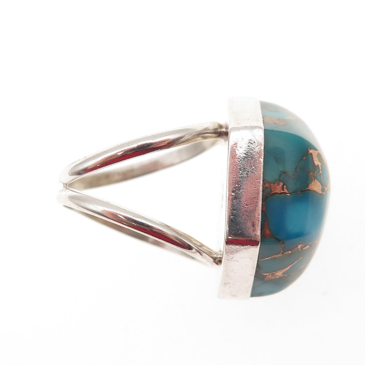 Jay King Desert Rose 925 Sterling Vintage Real Mohave Turquoise Ring Size 6.25