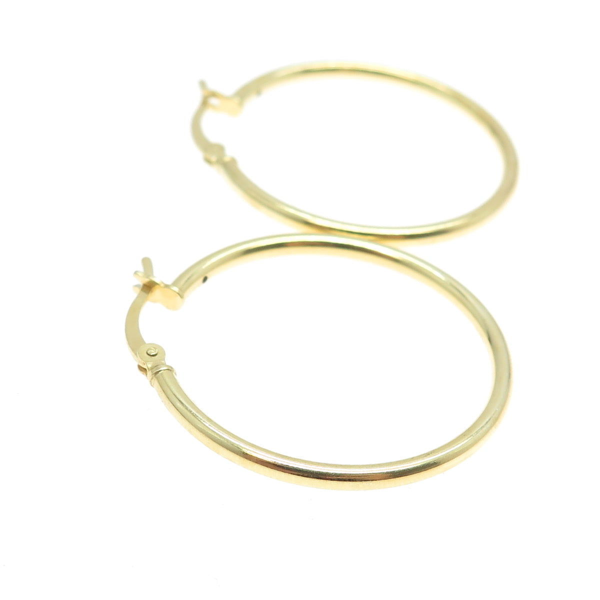 925 Sterling Silver Gold Plated Tube Hoop Earrings