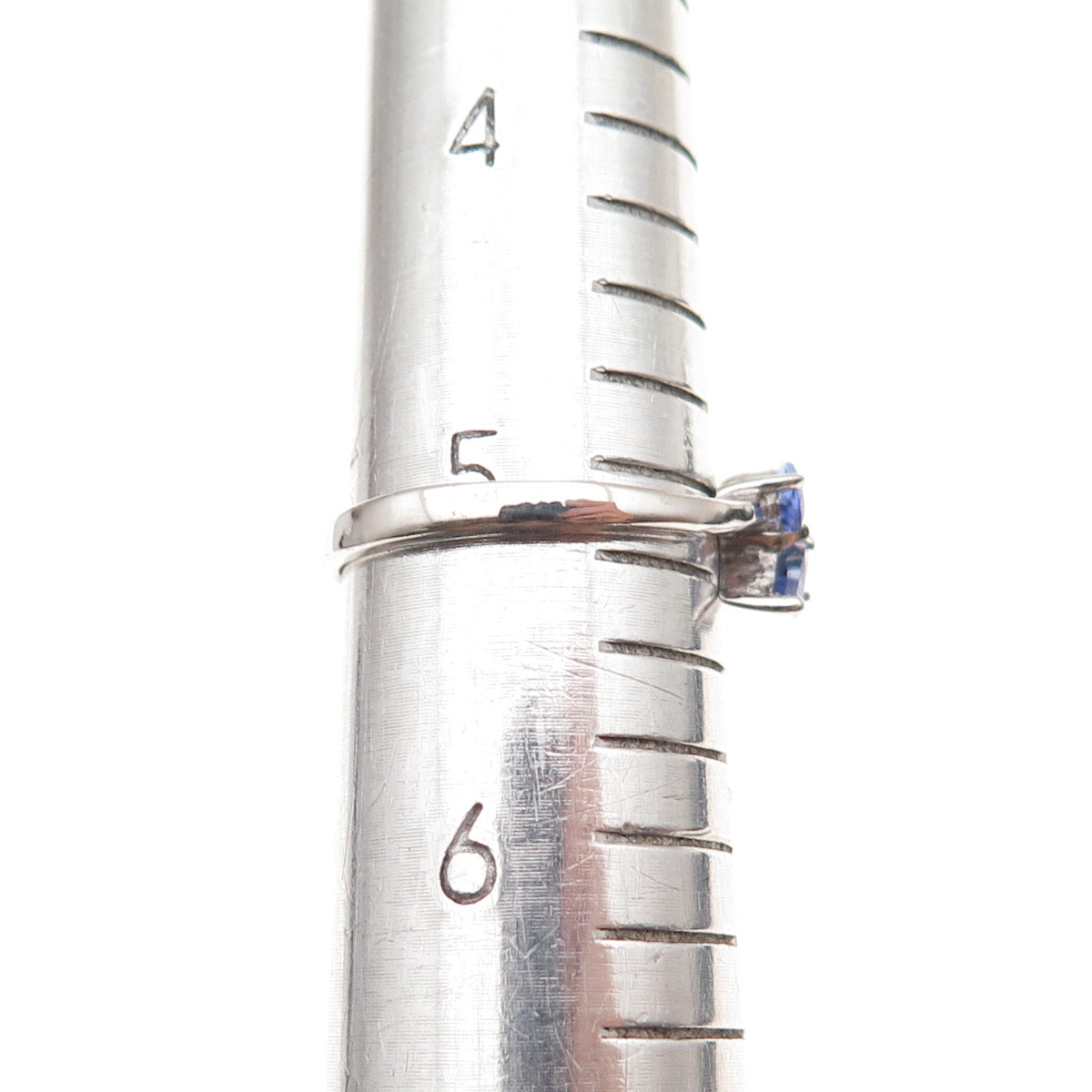 Chuck Clemency 925 Sterling Silver Real Pear-Cut Tanzanite Bypass Ring Size 5.25