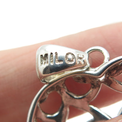 MILOR 925 Sterling Silver Vintage Italy Ornate Heart Pendant