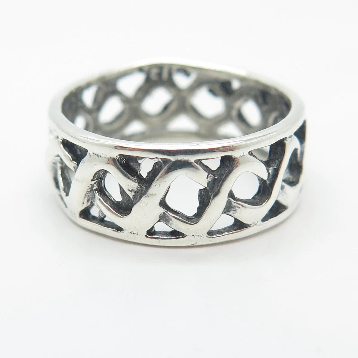 925 Sterling Silver Vintage Braided Band Ring Size 7