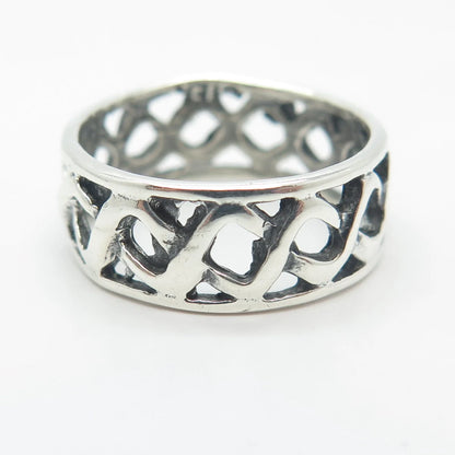 925 Sterling Silver Vintage Braided Band Ring Size 7