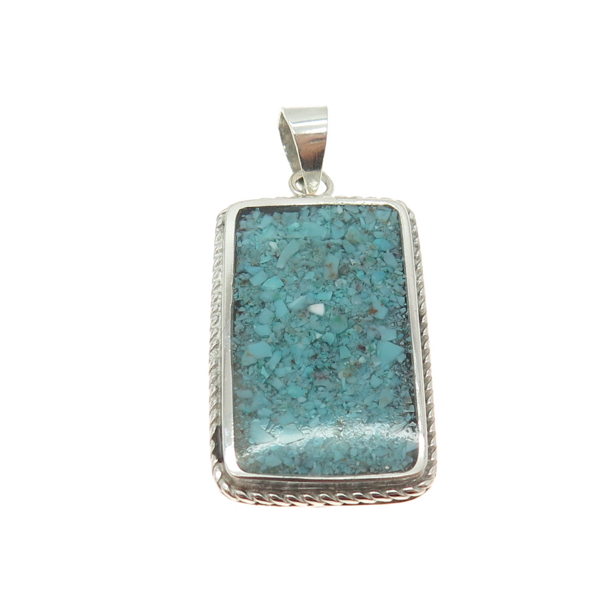 800 Silver Vintage Egypt Real Turquoise Inlay Pendant