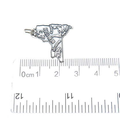 MAISELS INDIAN TRADING 925 Sterling Silver Vintage New York State Map Pendant