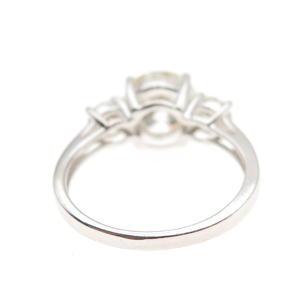 925 Sterling Silver Real Round-Cut Moissanite Engagement Ring Size 6.25