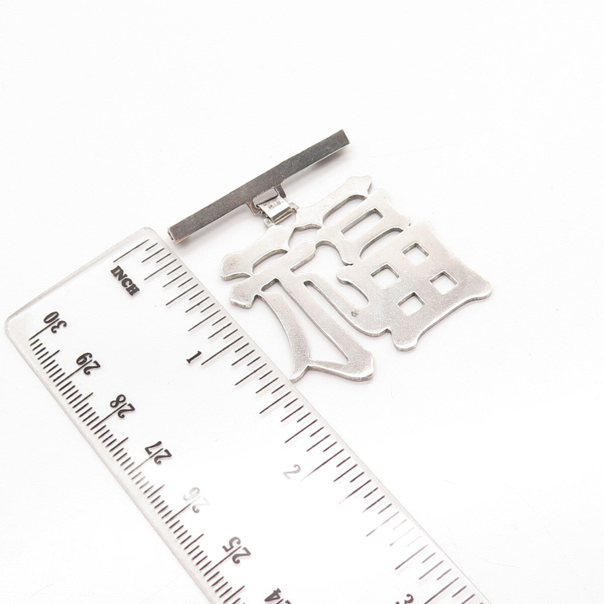 925 Sterling Silver Antique Chinese Character Pin Brooch