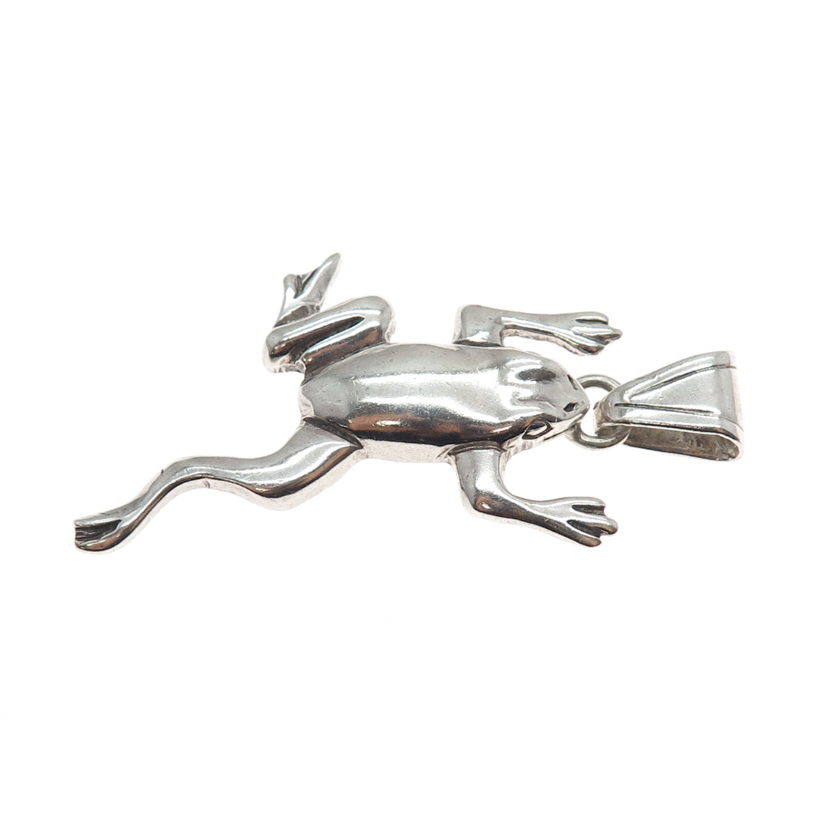 Glenn Sandoval Navajo Old Pawn 925 Sterling Silver Vintage Frog Oxidized Pendant