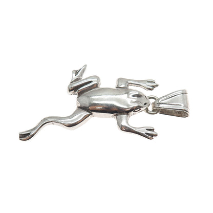 Glenn Sandoval Navajo Old Pawn 925 Sterling Silver Vintage Frog Oxidized Pendant