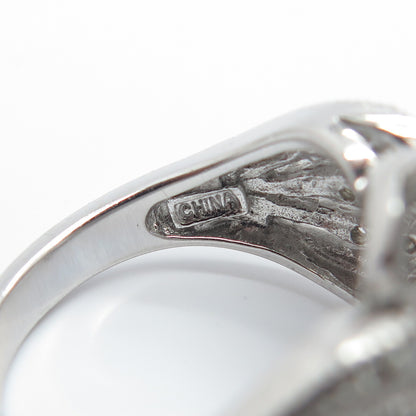 925 Sterling Silver Pave C Z Ring Size 5.25