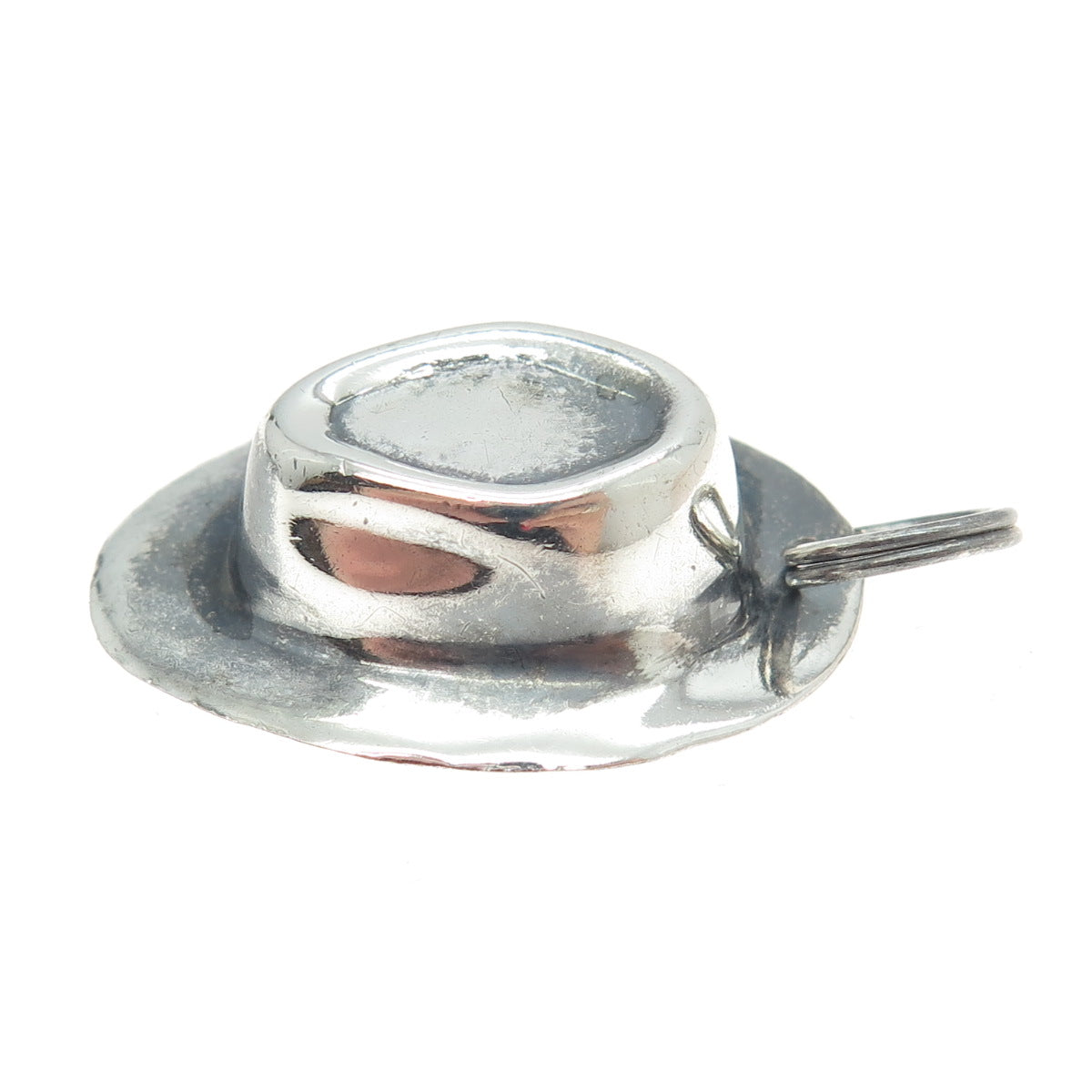 925 Sterling Silver Vintage Cowboy Hat 3D Charm Pendant