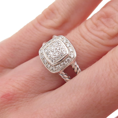 David Yurman 925 Sterling Silver Real Diamond Petite Albion Ring Size 6