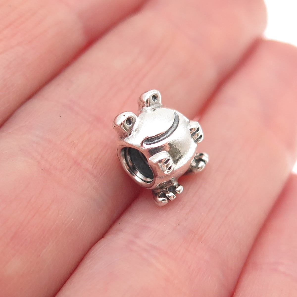 Pandora 925 Sterling Silver Frog Slide Bead Charm