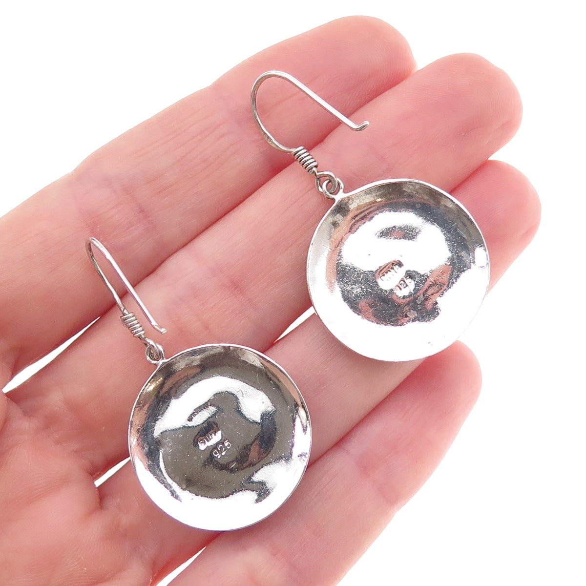 Boma 925 Sterling Silver Vintage Real Black Onyx Ethnic Oxidized Dangle Earrings