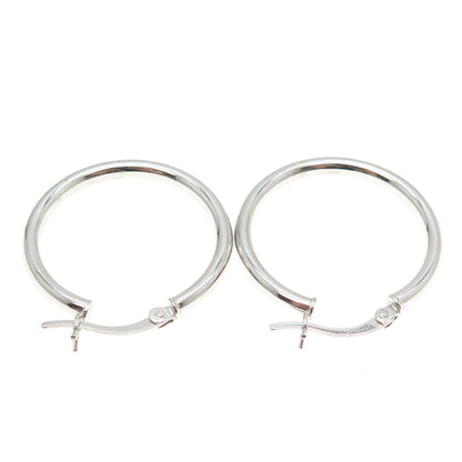 925 Sterling Silver Tube Hoop Earrings