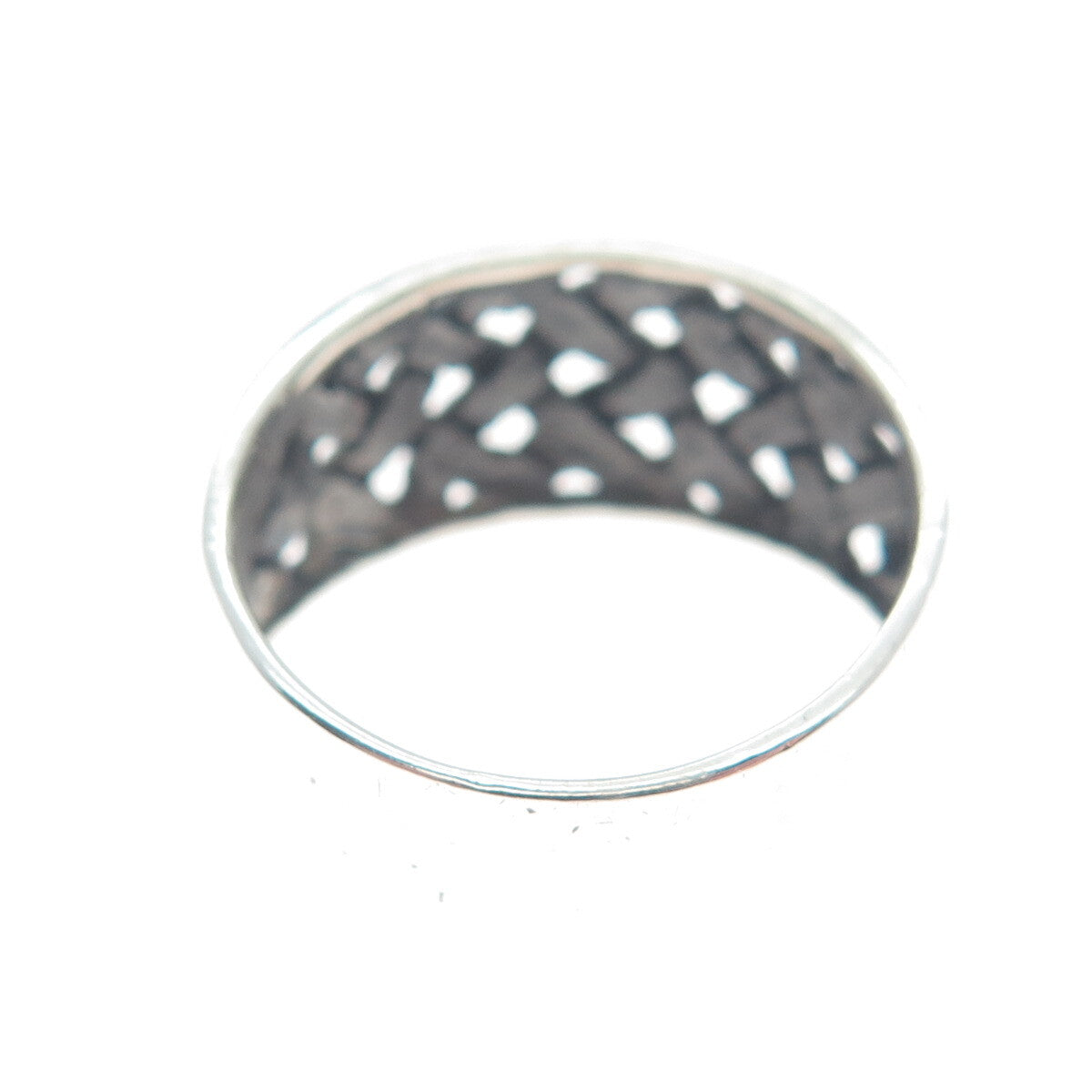 925 Sterling Silver Vintage Woven Oxidized Ring Size 8.25