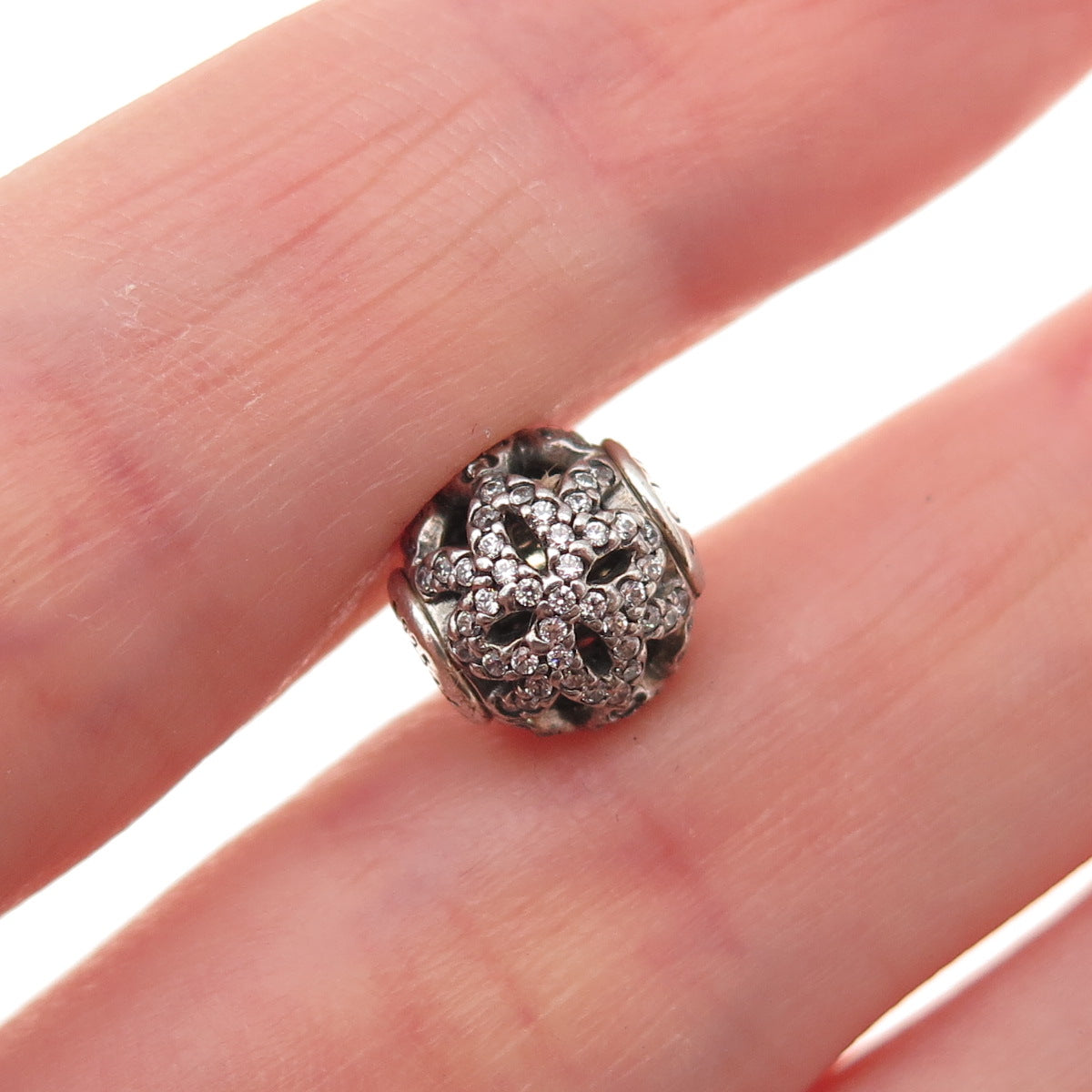 Pandora 925 Sterling Silver C Z Essence Appreciation Slide Bead Charm