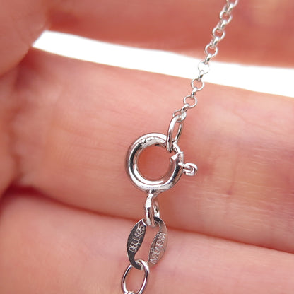 Dee Berkle 925 Sterling Silver Round-Cut C Z Cross Cable Chain Necklace 18"