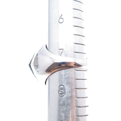 925 Sterling Silver Real Round-Cut Black Spinel Modernist Ring Size 7.5