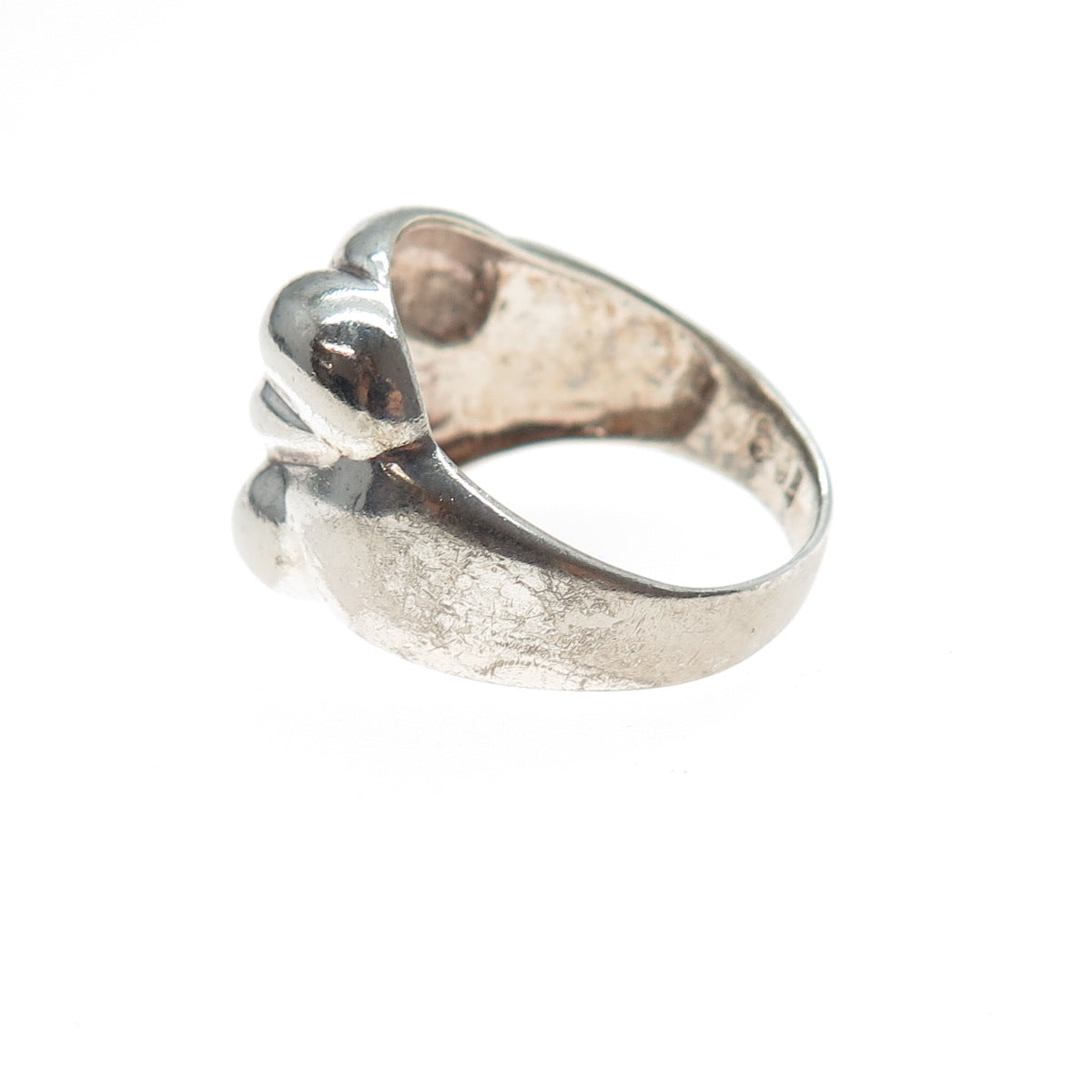 925 Sterling Silver Vintage Italy Modernist Oxidized Ring Size 9