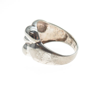 925 Sterling Silver Vintage Italy Modernist Oxidized Ring Size 9