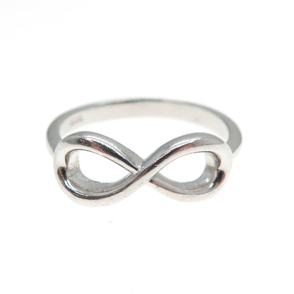 925 Sterling Silver Vintage Infinity Ring Size 6.25
