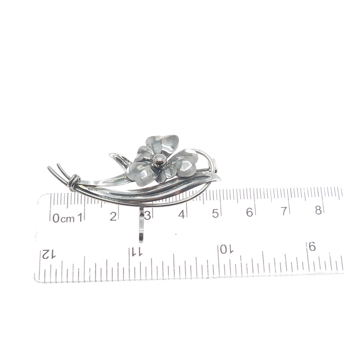 CARL ART 925 Sterling Silver 1/20 12K Gold Filled Antique Flower Oxidized Brooch