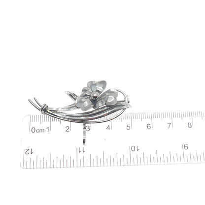CARL ART 925 Sterling Silver 1/20 12K Gold Filled Antique Flower Oxidized Brooch