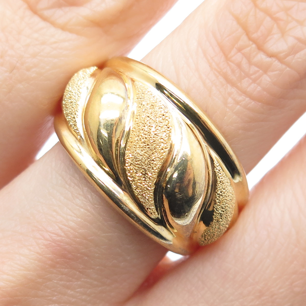 GIOIELLI DI VALENZA 925 Sterling Gold Plated Italy Diamond-Illusion Ring Size 10
