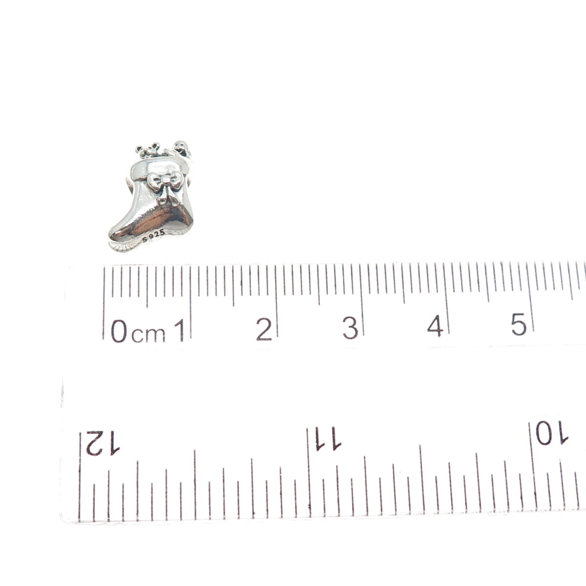 PANDORA 925 Sterling Silver Christmas Stocking Slide Bead Charm