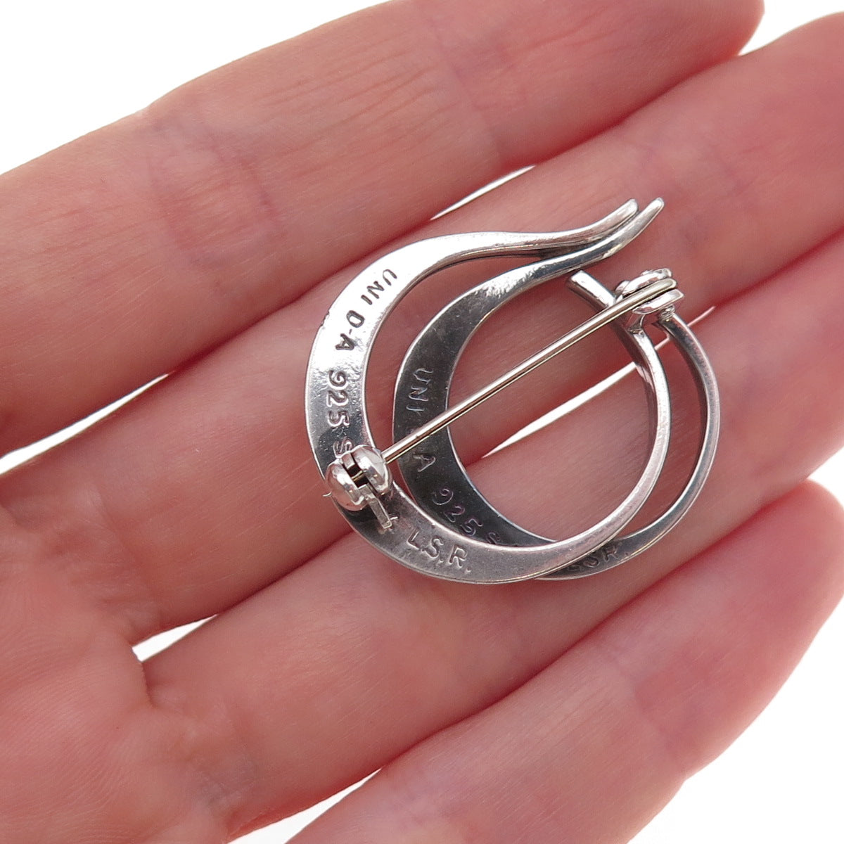 David Andersen 925S Sterling Silver Vintage Norway Modernist Oxidized Pin Brooch