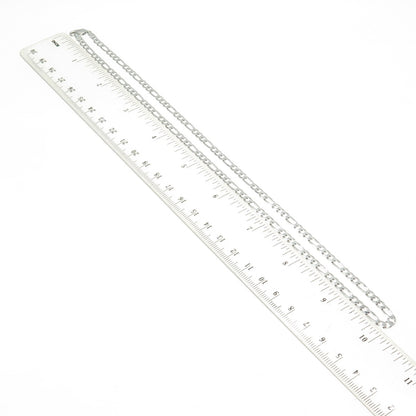 925 Sterling Silver Italy Figaro Chain Necklace 18"