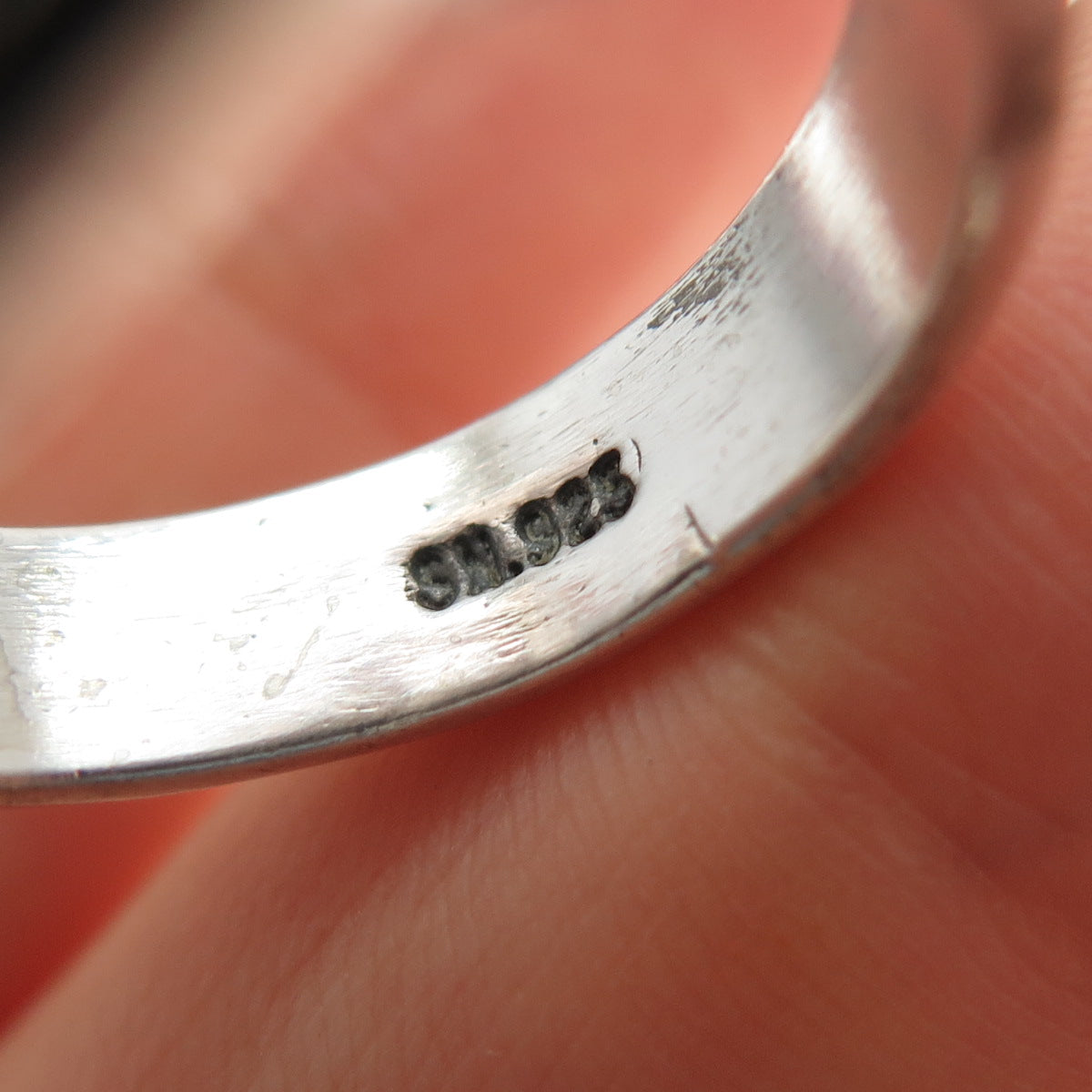 Pete Sanchez Isleta Old Pawn Sterling Silver Vintage Turquoise Ring Size 12.25