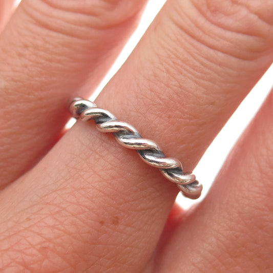 Pandora 925 Sterling Silver Twisted Band Ring Size 6