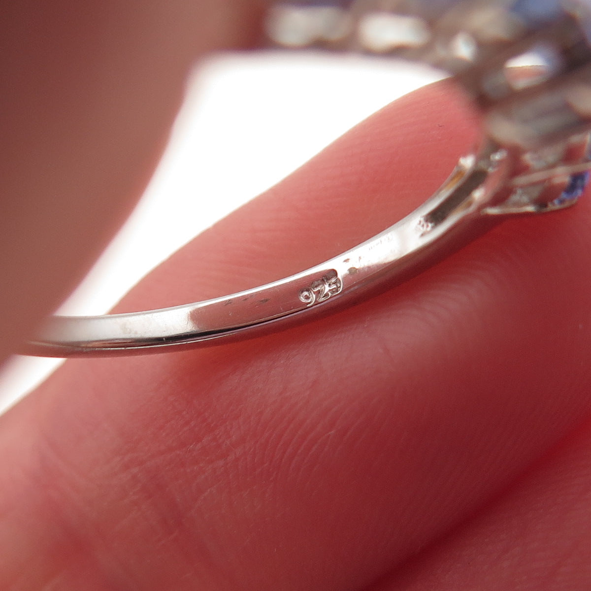 Chuck Clemency Sterling Silver Real Oval & Round-Cut Tanzanite Ring Size 8.25