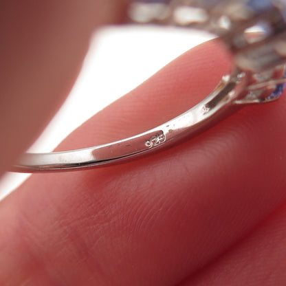 Chuck Clemency Sterling Silver Real Oval & Round-Cut Tanzanite Ring Size 8.25