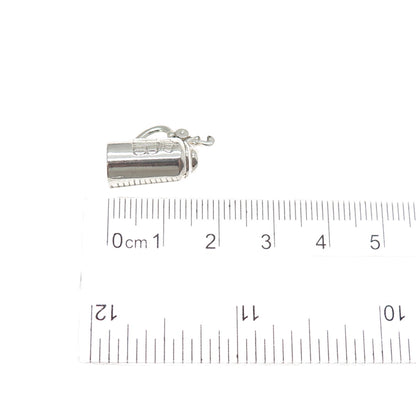 800 Silver Antique Beer Stein Monogram Locket Mini 3D Charm Pendant