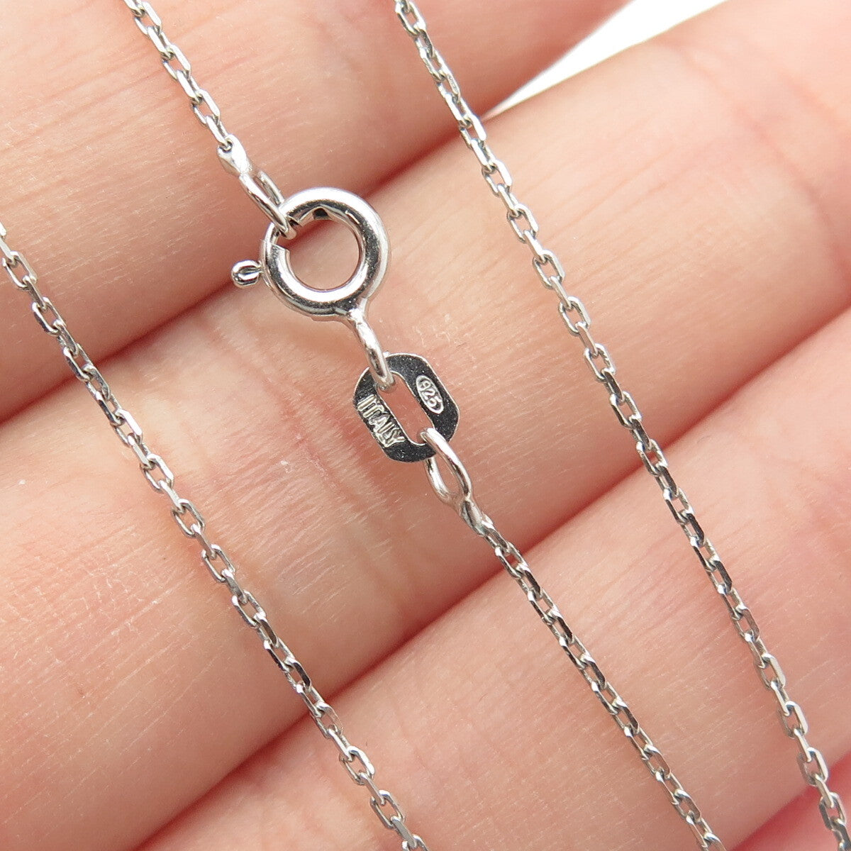 925 Sterling Silver Round-Cut C Z Sparkle Cable Chain Necklace 16"