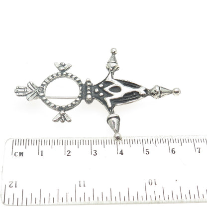 925 Sterling Silver Vintage African Inaranganak Croix Touareg Pin Brooch