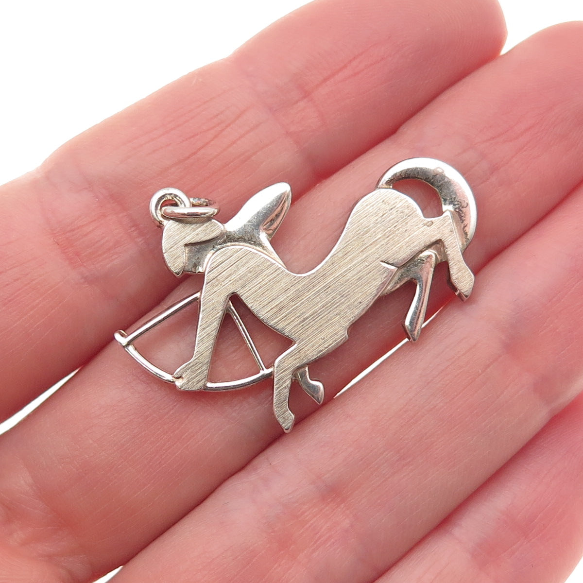 925 Sterling Silver Vintage Sagittarius Zodiac Sign Charm Pendant