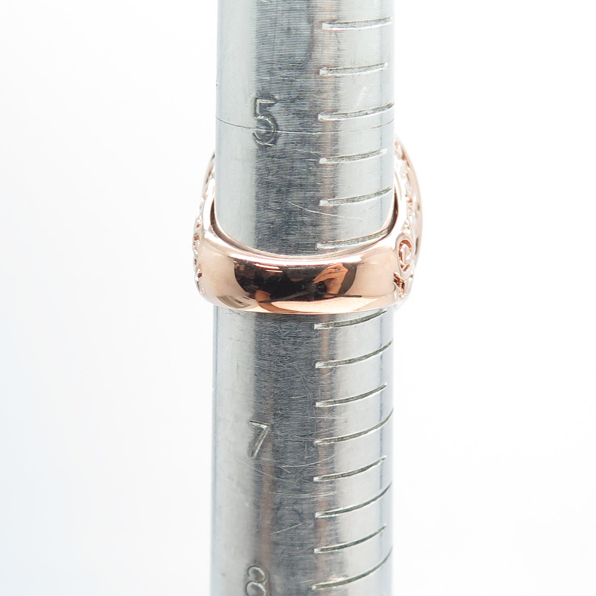 ROSS SIMONS 925 Sterling Silver Rose Gold Plated Diamond Accent Ring Size 6.25