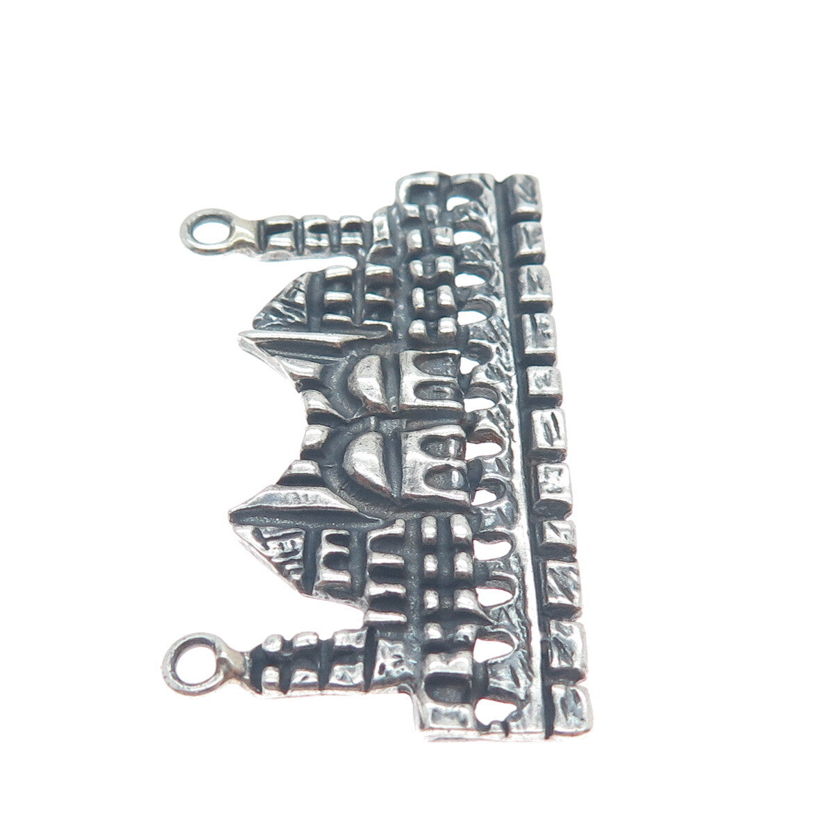 925 Sterling Silver Vintage Jerusalem Centerpiece Oxidized Pendant