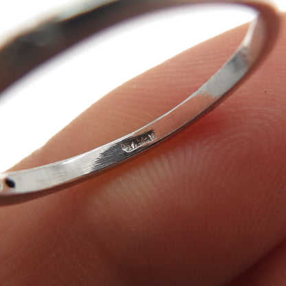 925 Sterling Silver Round-Cut C Z Half Eternity Stackable Band Ring Size 7