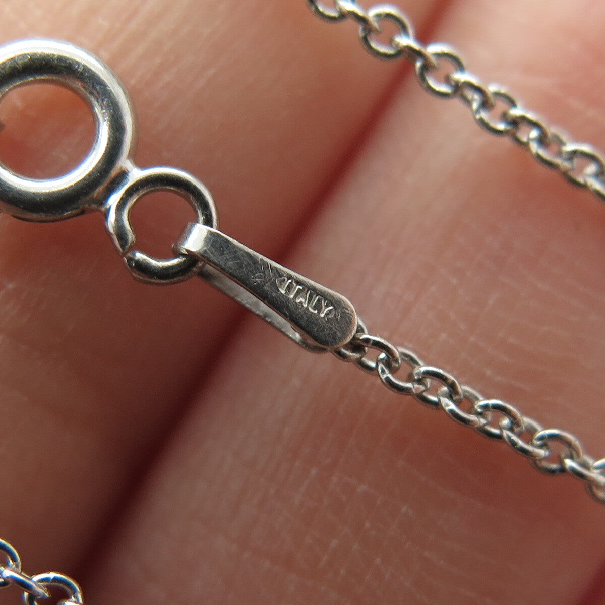 925 Sterling Silver Italy Round-Cut C Z Treble Clef Cable Chain Necklace 16"