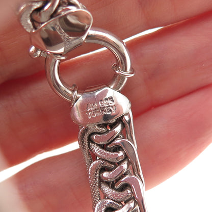 925 Sterling Silver Woven Bracelet 7"