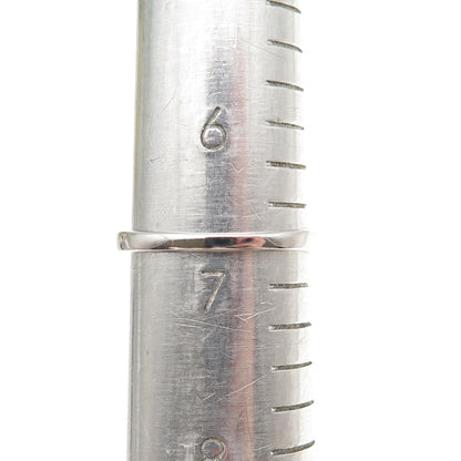 925 Sterling Silver Real Round-Cut Diamond Fleur de Lis Ring Size 6.75